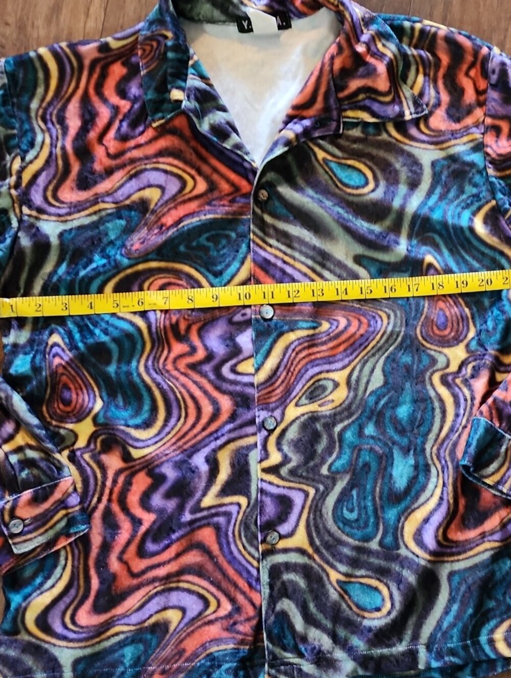 Button-Down Swirl Print Shirt — Multicolor